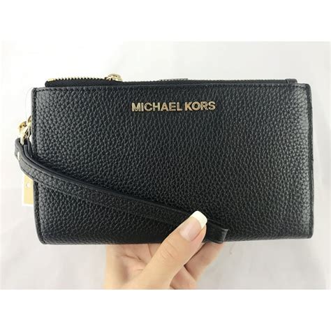 michael kors jet set leather wallet|michael kors wallet double zip.